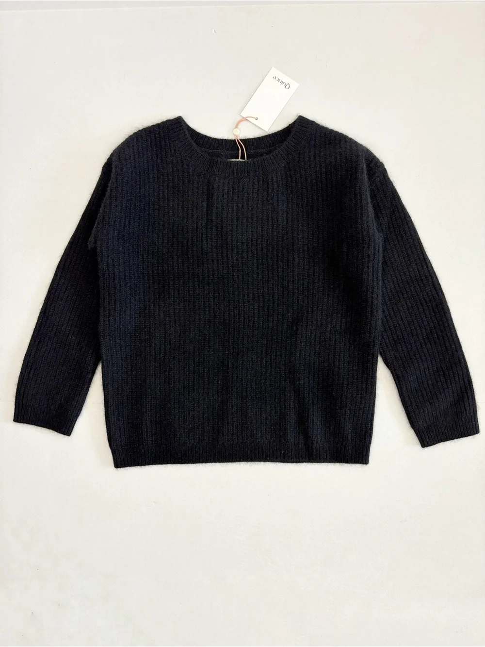Quince Kids Washable Cashmere Fisherman Tunic Sweater in Black Size 8